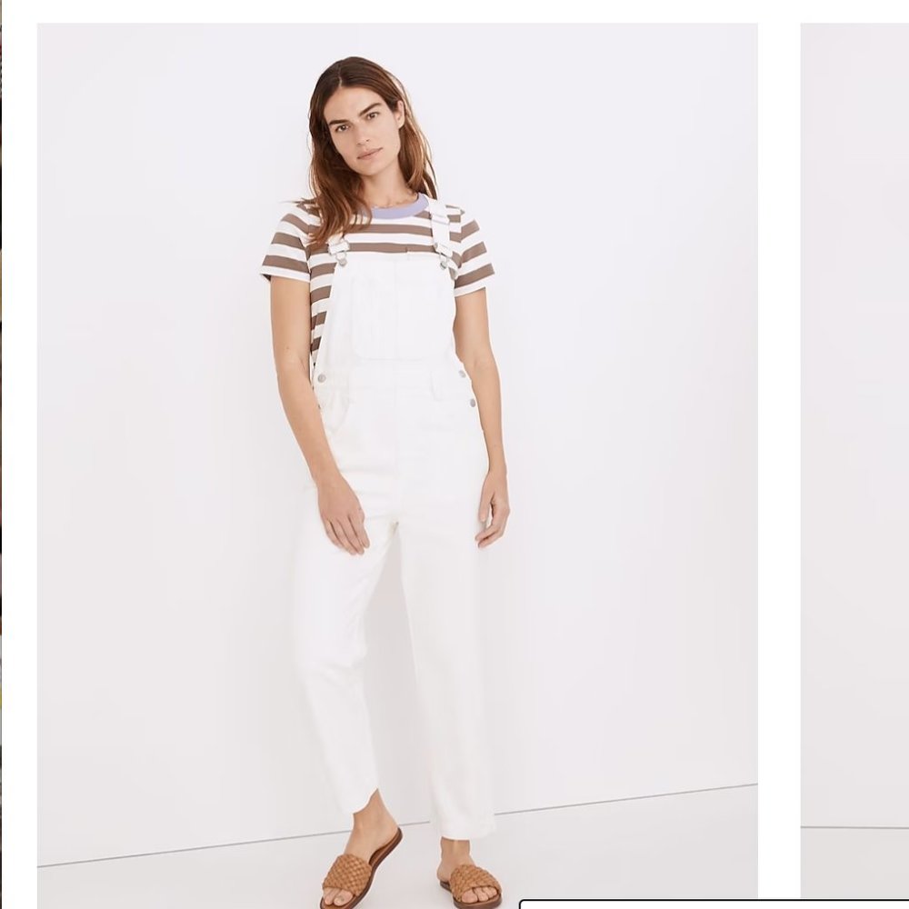Madewell Petite Straight-Leg Overalls - White - size PM
